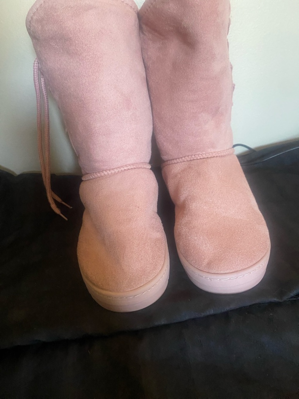 Women's Pink Suede Winter Boots